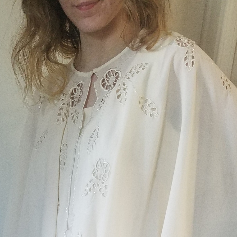 3 piece beige evening wear.